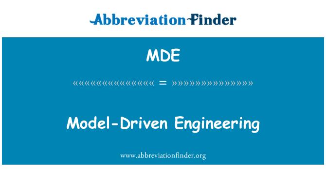 MDE: Model-drevet Engineering