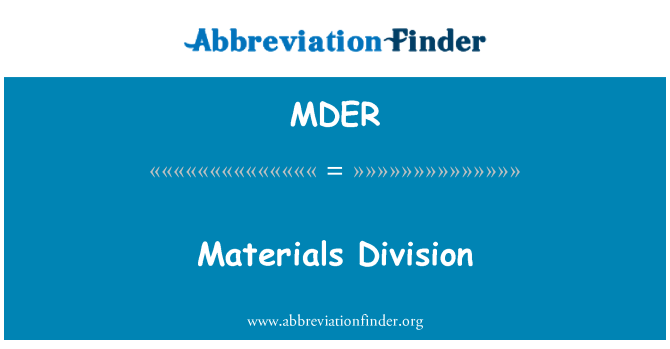 MDER: Materyèl divizyon