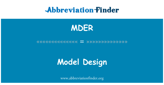 MDER: A modell tervezése