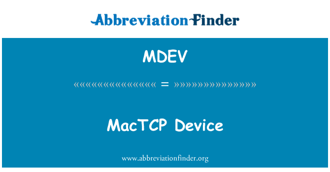 MDEV: MacTCP berendezés