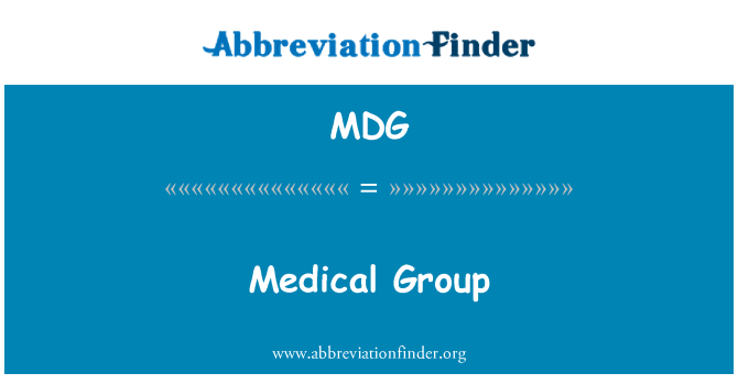 MDG: Groupe médical