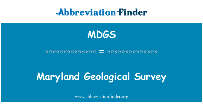 MDGS: 馬里蘭州地質調查