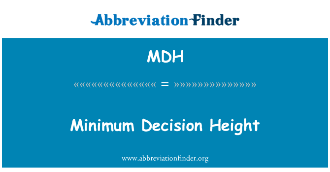 MDH: Minimale Entscheidungshöhe