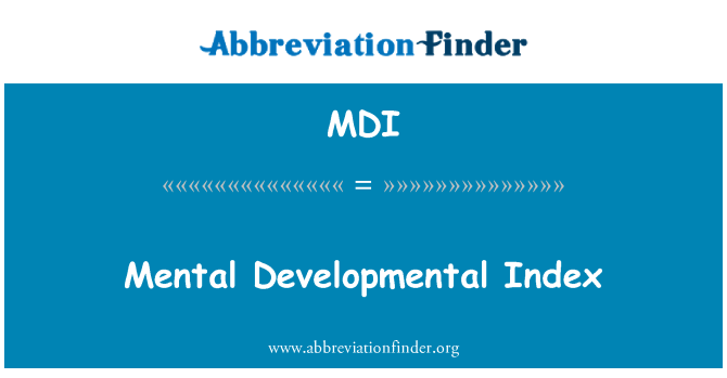 MDI: Mynegai datblygiadol meddwl