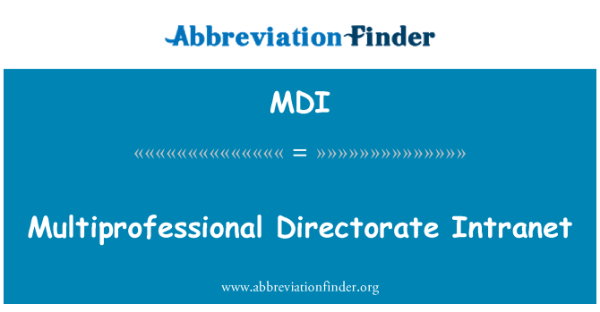 MDI: Multiprofessional Direktoratet Intranet