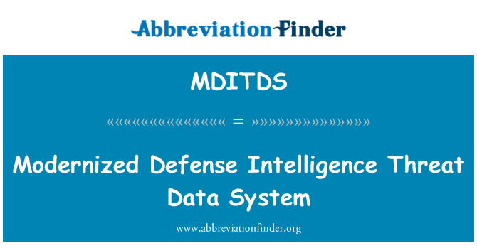 MDITDS: Modernizovaný obrany Intelligence ohrožení dat systém