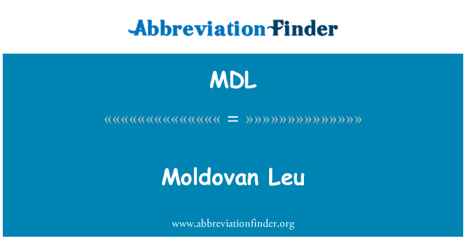 MDL: Moldovan Leu
