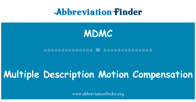 MDMC: Compensazione del movimento descrizione più