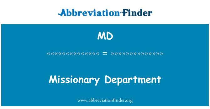 MD: Misjonär osakond