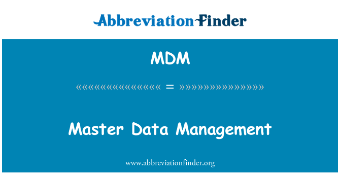 MDM: Master Data Management