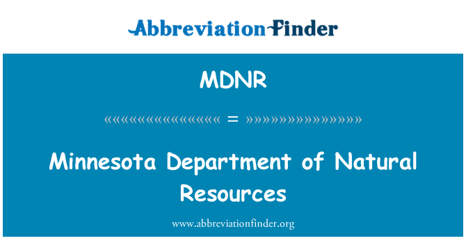 MDNR: Minnesota Department prirodnih resursa