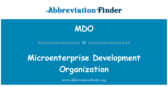 MDO: Microenterprise 개발 조직
