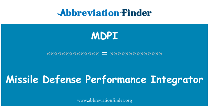 MDPI: Raketne obrane performanse Integrator