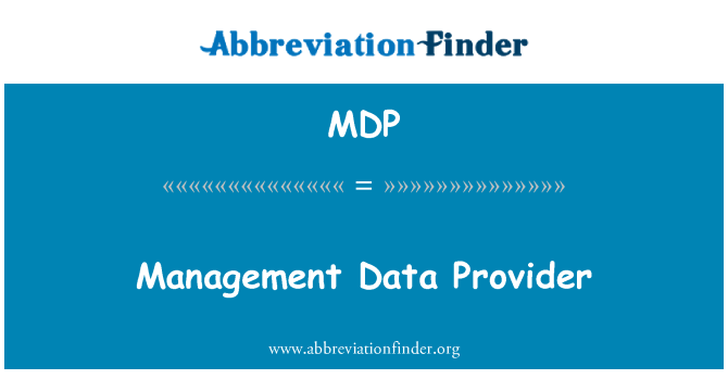 MDP: Management dataleverandøren