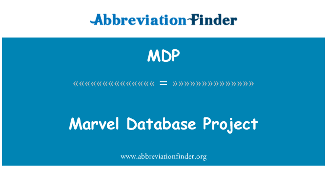 MDP: Marvel Database Project