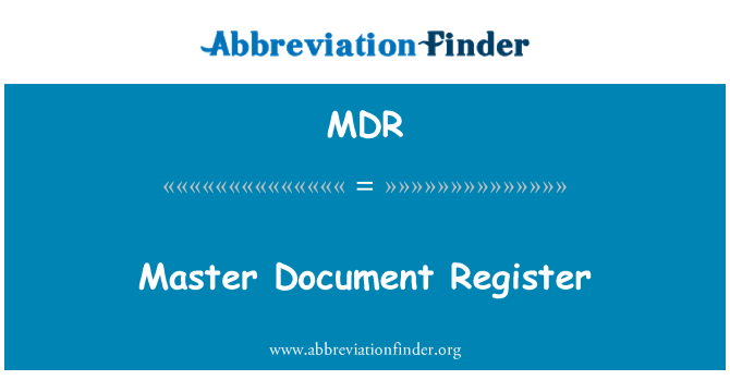 MDR: Master asiakirjarekisteri