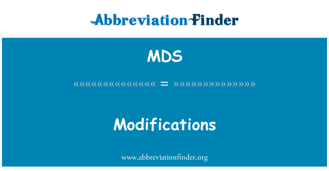 MDS: การปรับเปลี่ยน