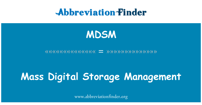 MDSM: Mass Digital Storage Management