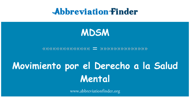 MDSM: Movimiento por el Derecho la Salud psychiczne