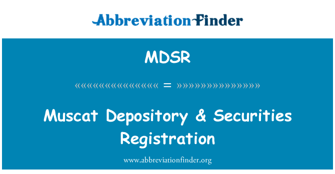 MDSR: Мускат депозитарної & послуги з реєстрації