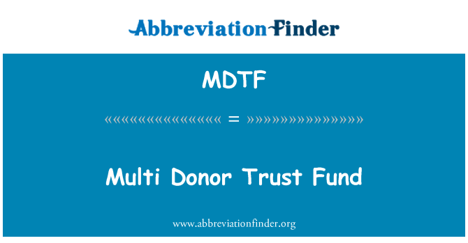 MDTF: Multi Donatorski skrbniški sklad