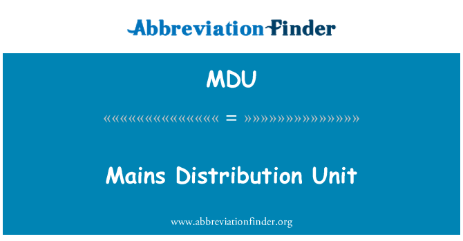 MDU: יחידת תפוצה עיקריות