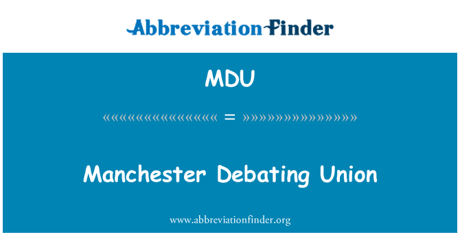 MDU: Manchester debatovat unie