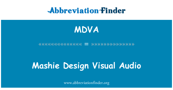 MDVA: Mashie डिज़ाइन दृश्य ऑडियो