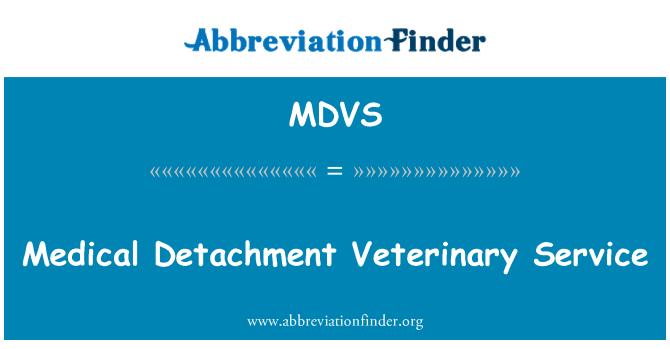 MDVS: Medicinsk detachement Veterinary Service