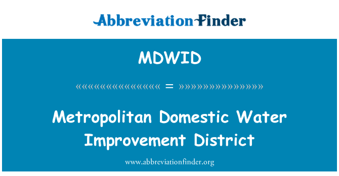 MDWID: Metropolitan domácich voda zlepšenie okres
