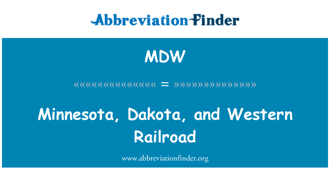 MDW: Minnesota i Dakota, Western Railroad