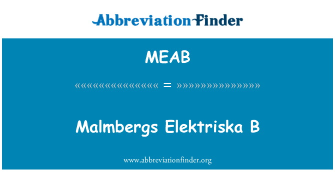 MEAB: Malmbergs Elektriska B