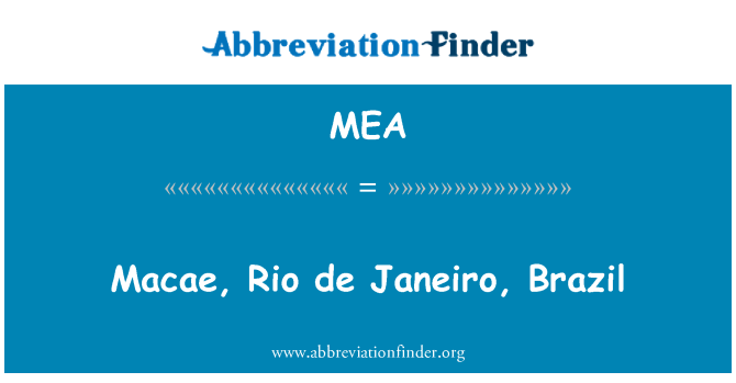 MEA: Macae, Riô Đê Janâyrô, Bra-xin