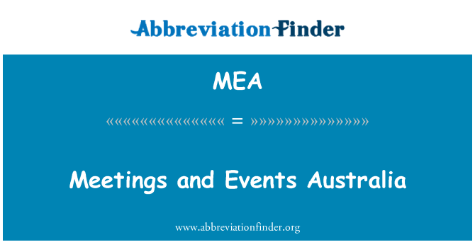 MEA: Sestanke in dogodke Avstralija