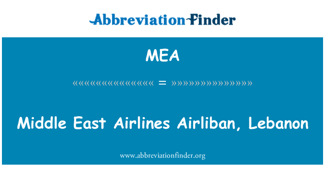 MEA: 中东航空公司 Airliban、 黎巴嫩