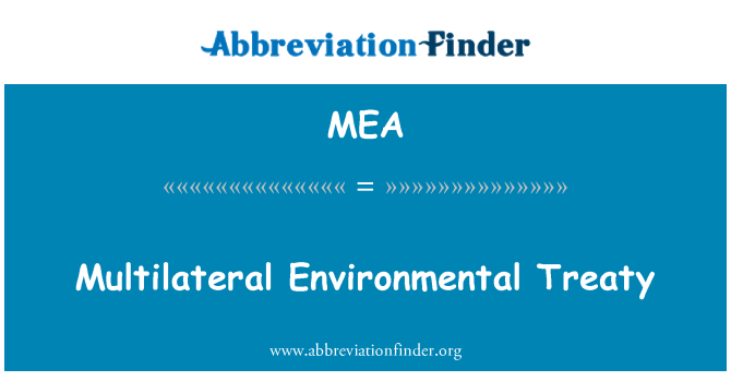 MEA: Multilateral Environmental Treaty