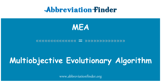 MEA: Multiobjective evolutionär algoritm