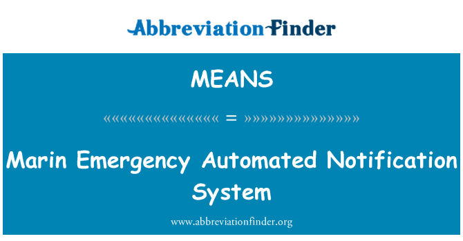 MEANS: Марин чрезвычайных автоматизированная система оповещения