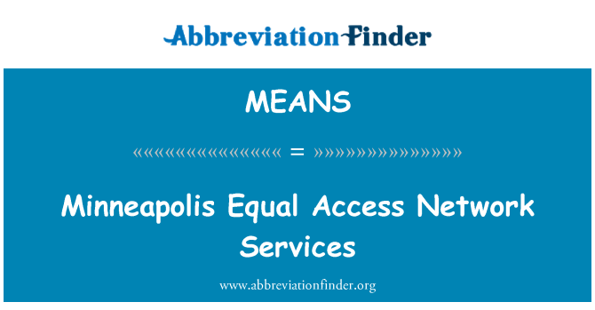 MEANS: Minneapolis Equal Access Network Services