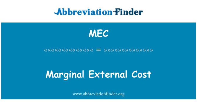 MEC: Custo marginal externo