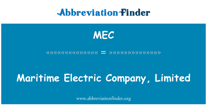 MEC: Maritieme Electric Company, Limited