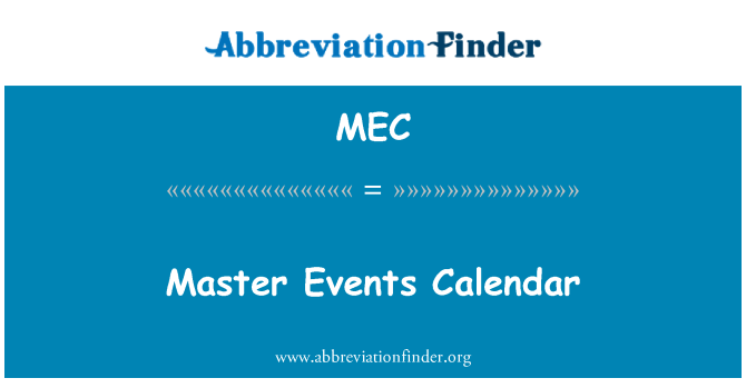 MEC: Master evenemangskalender