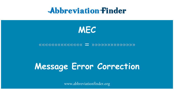 MEC: メッセージ エラー訂正