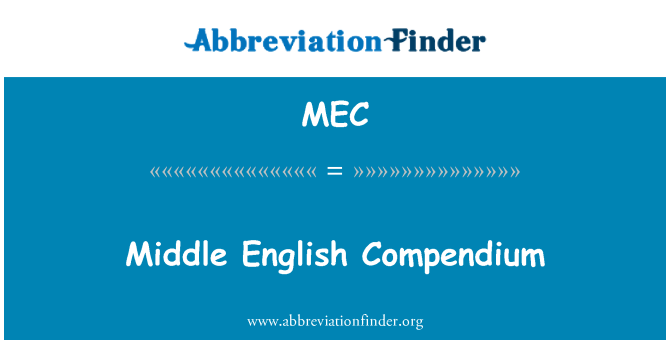 MEC: Compendio del medio inglese