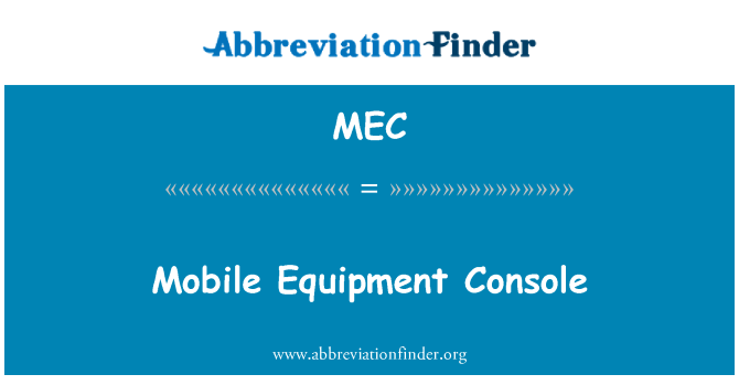 MEC: Echipament mobil consola