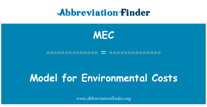 MEC: Mô hình cho chi phí môi trường