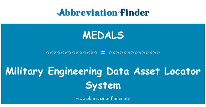 MEDALS: Военни инженерни данни актив локатор система