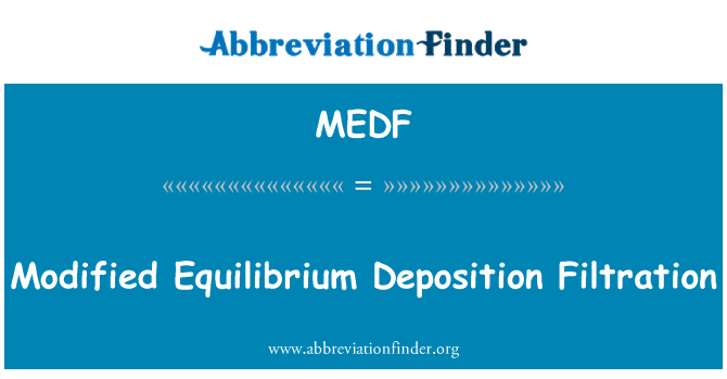 MEDF: Değiştirilmiş denge ifade filtrasyon