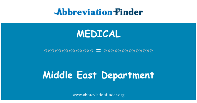 MEDICAL: Middle East Department