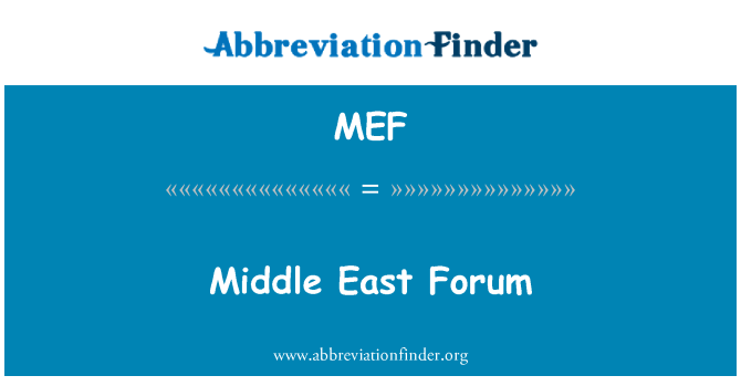 MEF: Middle East Forum